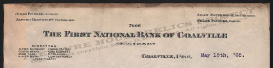 LETTERHEAD/LETTERHEAD_FIRST_NATIONAL_BANK_OF_COALVILLE_5_15_1905_400_CROP_EMBOSS.jpg
