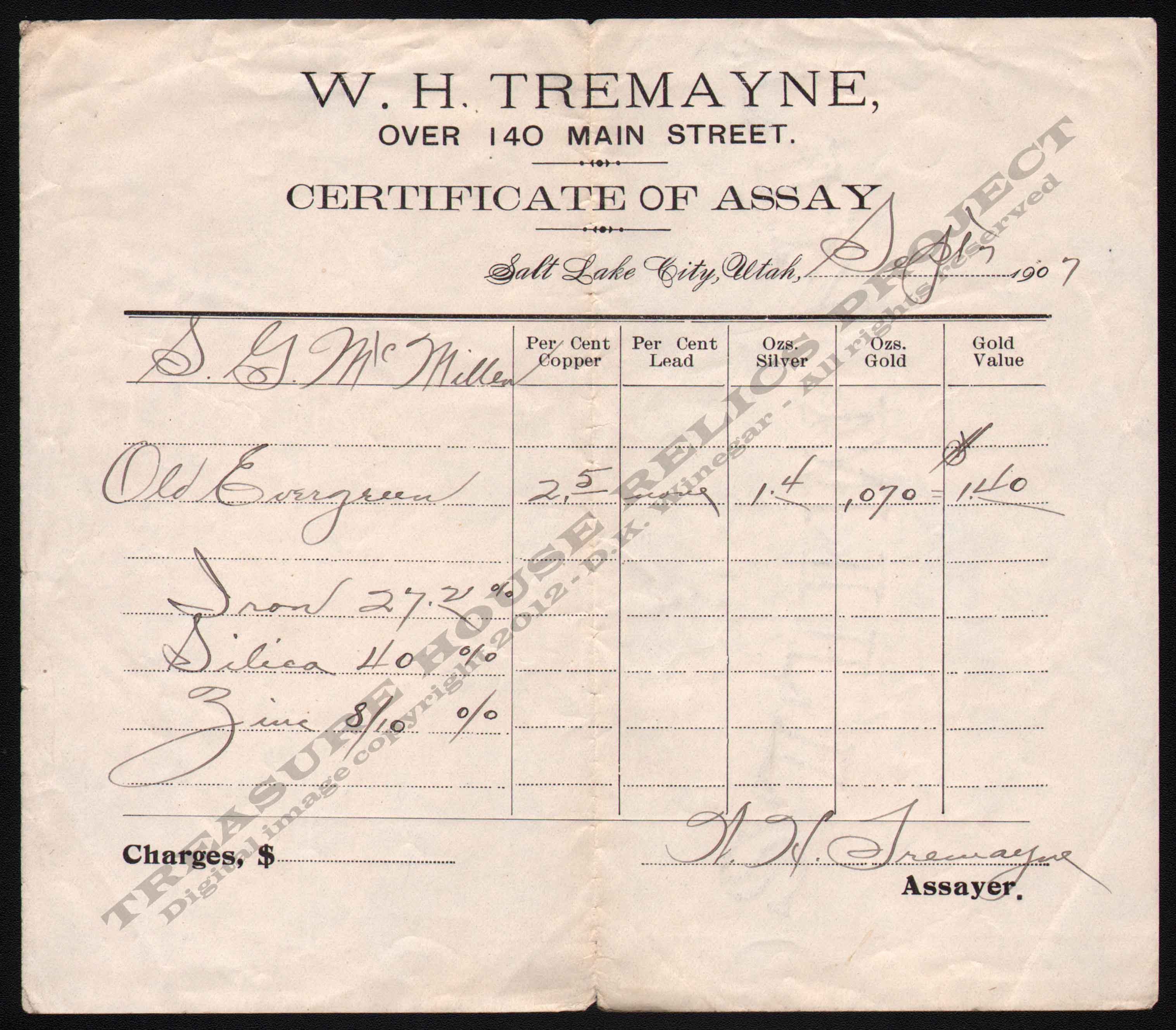 LETTERHEAD/ASSAY_TREMAYNE_CERTIFICATE_OLD_EVERGREEN_1907_9_9_DSW_400_CROP_EMBOSS.jpg