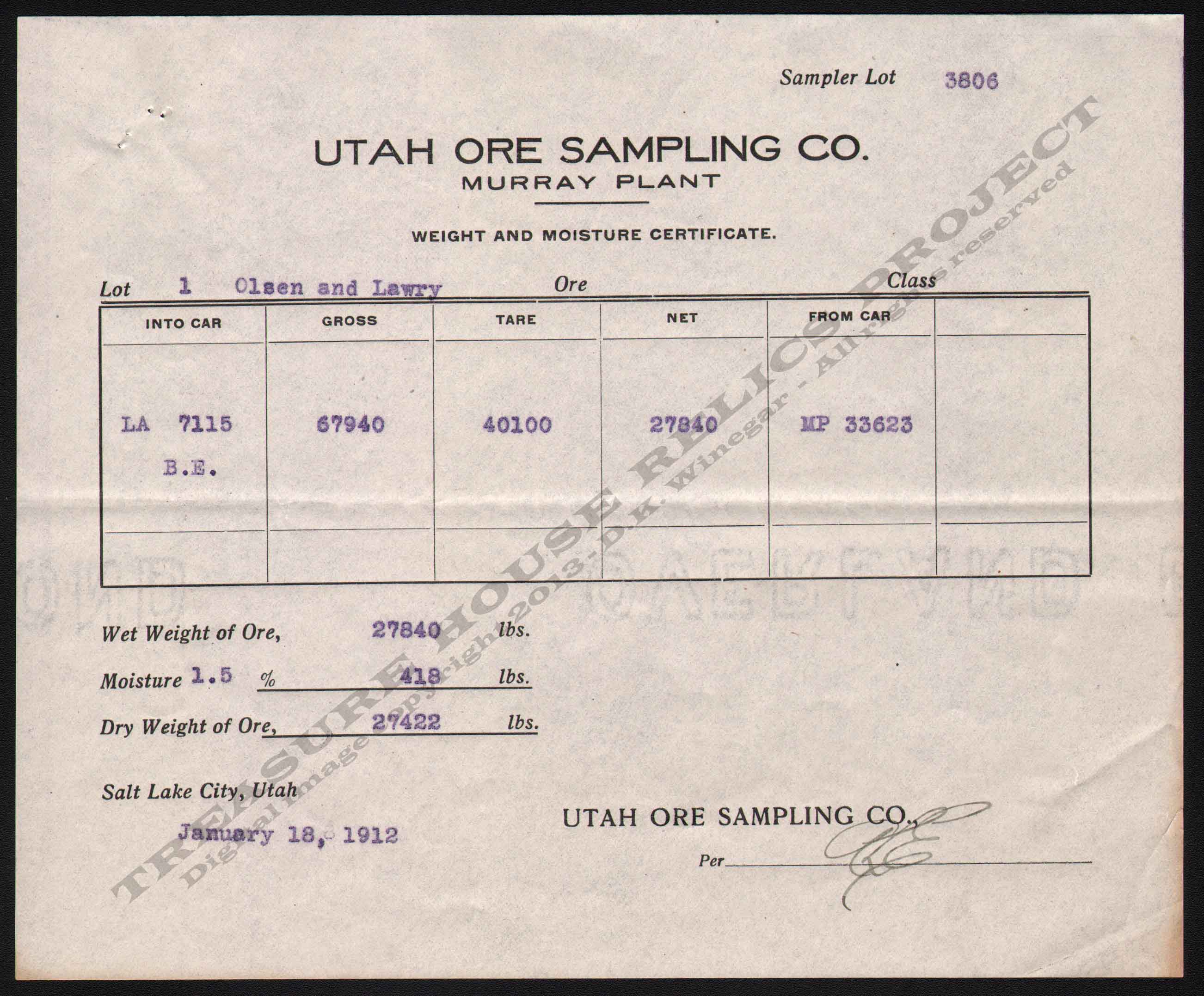 LETTERHEAD/ASSAY_UTAH_ORE_SAMPLING_OLSEN_LOWRY_1912_1_18_300_CROP_EMBOSS.jpg