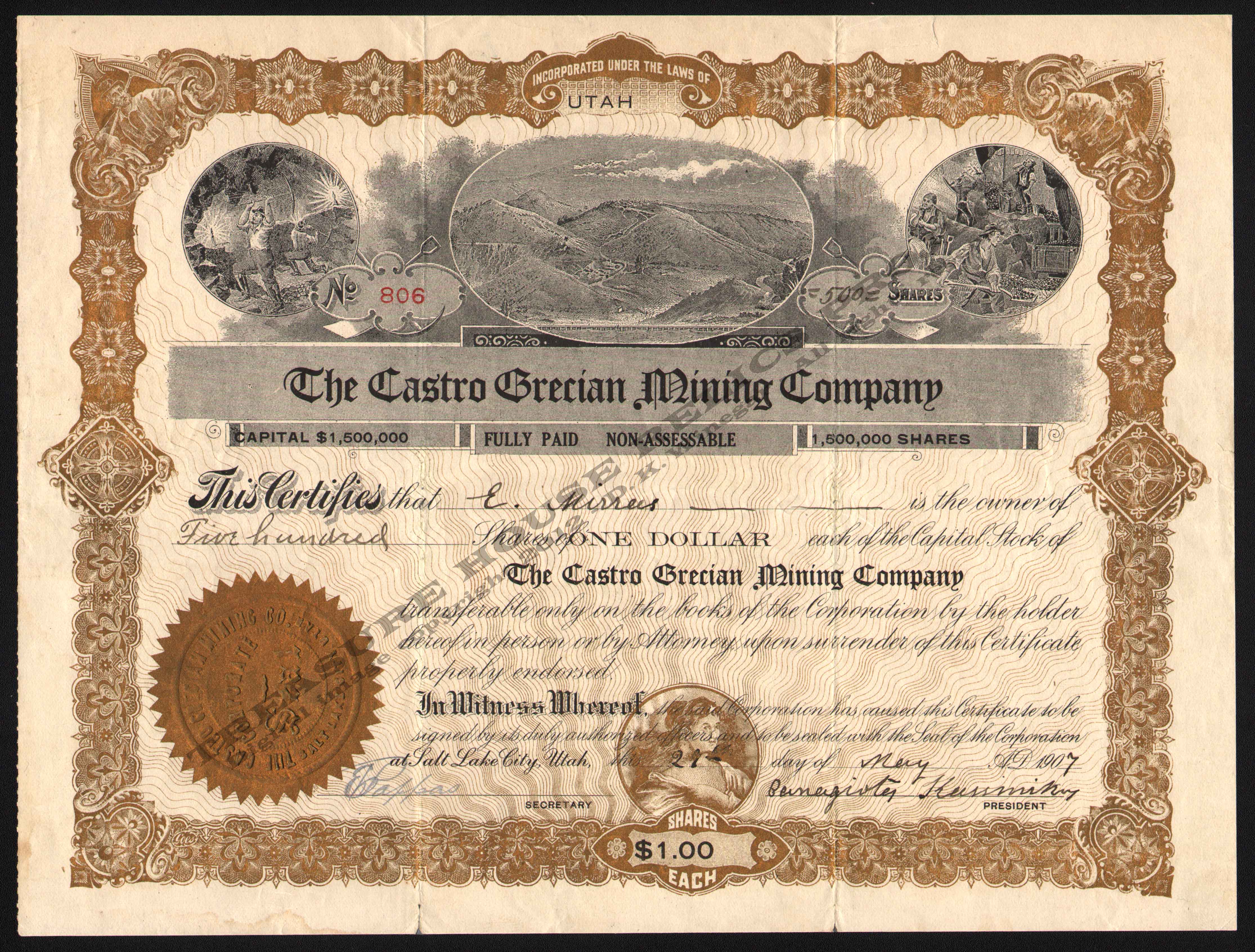 LETTERHEAD/CASTRO_GRECIAN_MINING_CO_806_WEST_MTN_KIRK_400_CROP_EMBOSS.jpg