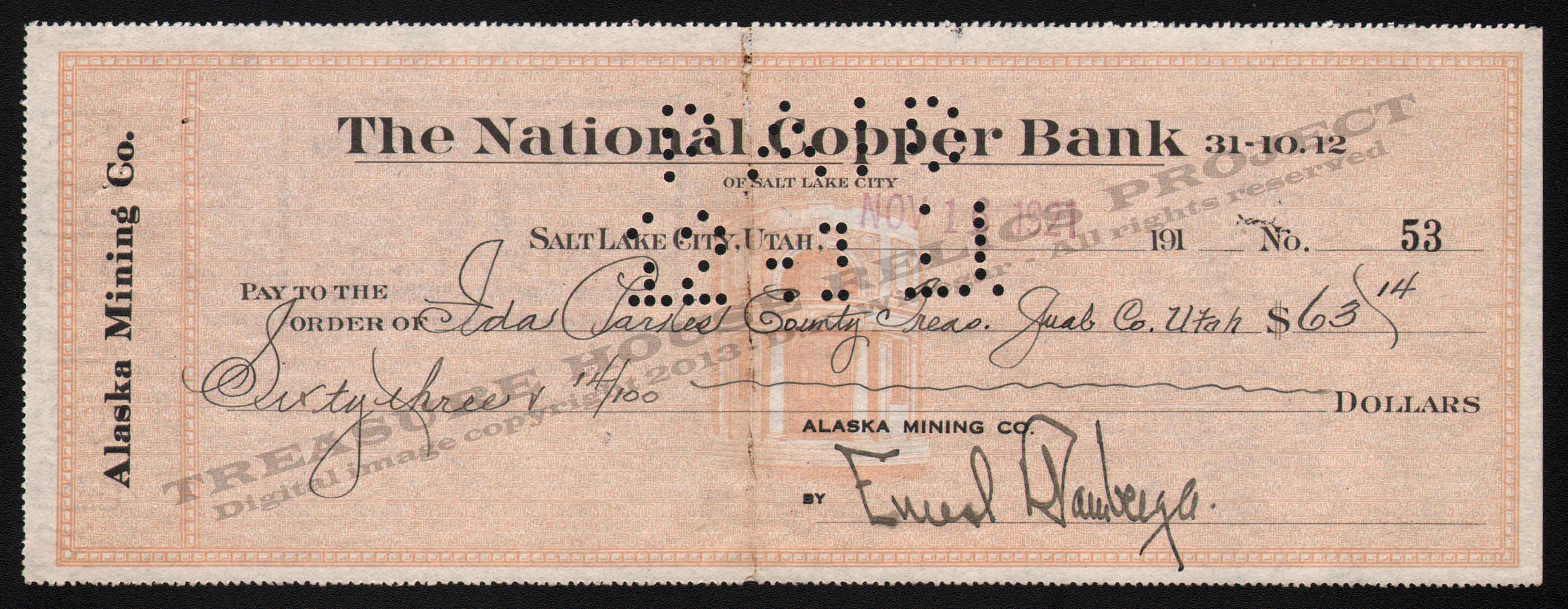 LETTERHEAD/CHECK_INTERNATIONAL_EXPLORATION_CO_SLC_28_10_8_1915_BAM_31_400_CROP_EMBOSS.jpg