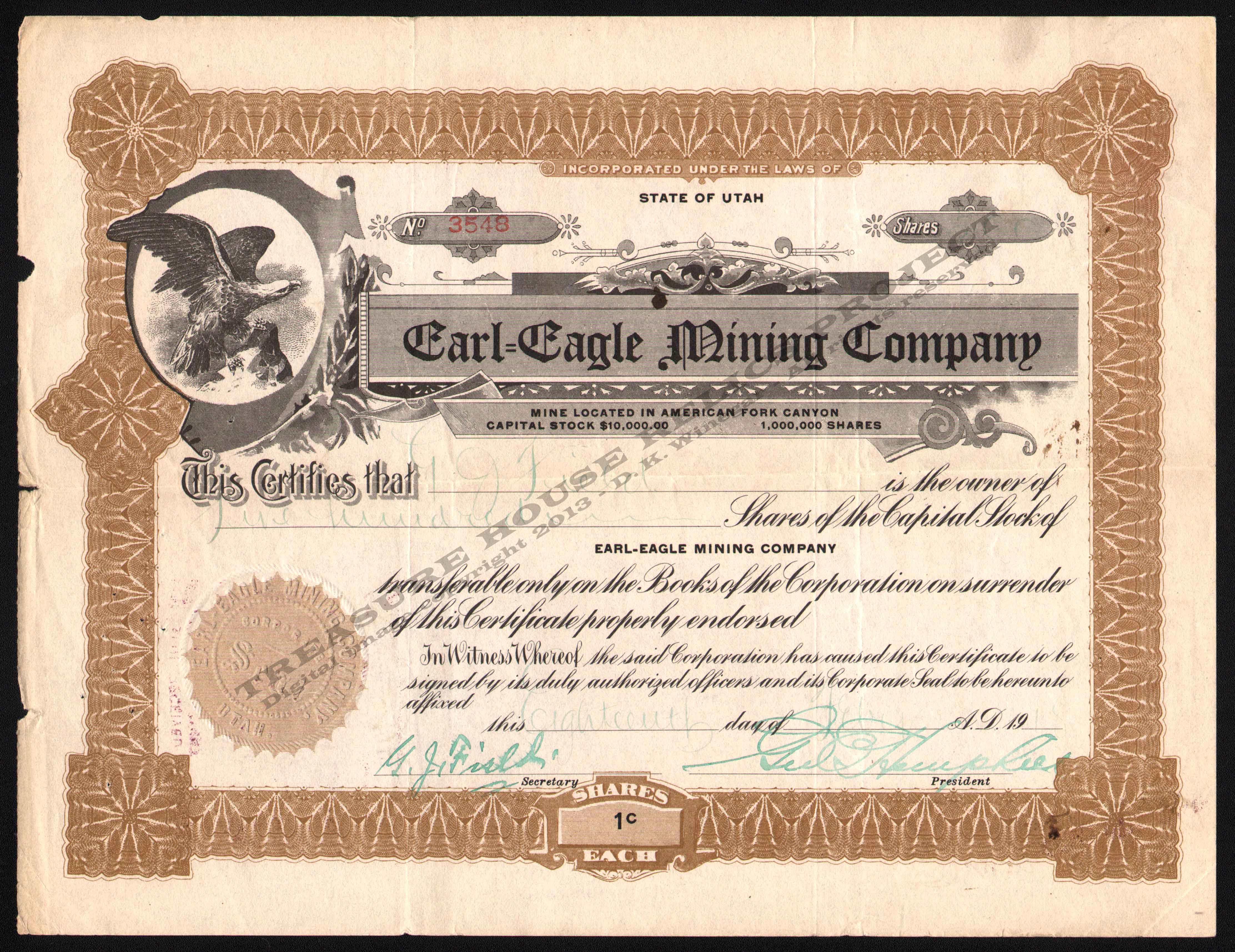UTAH MINING STOCKS - E