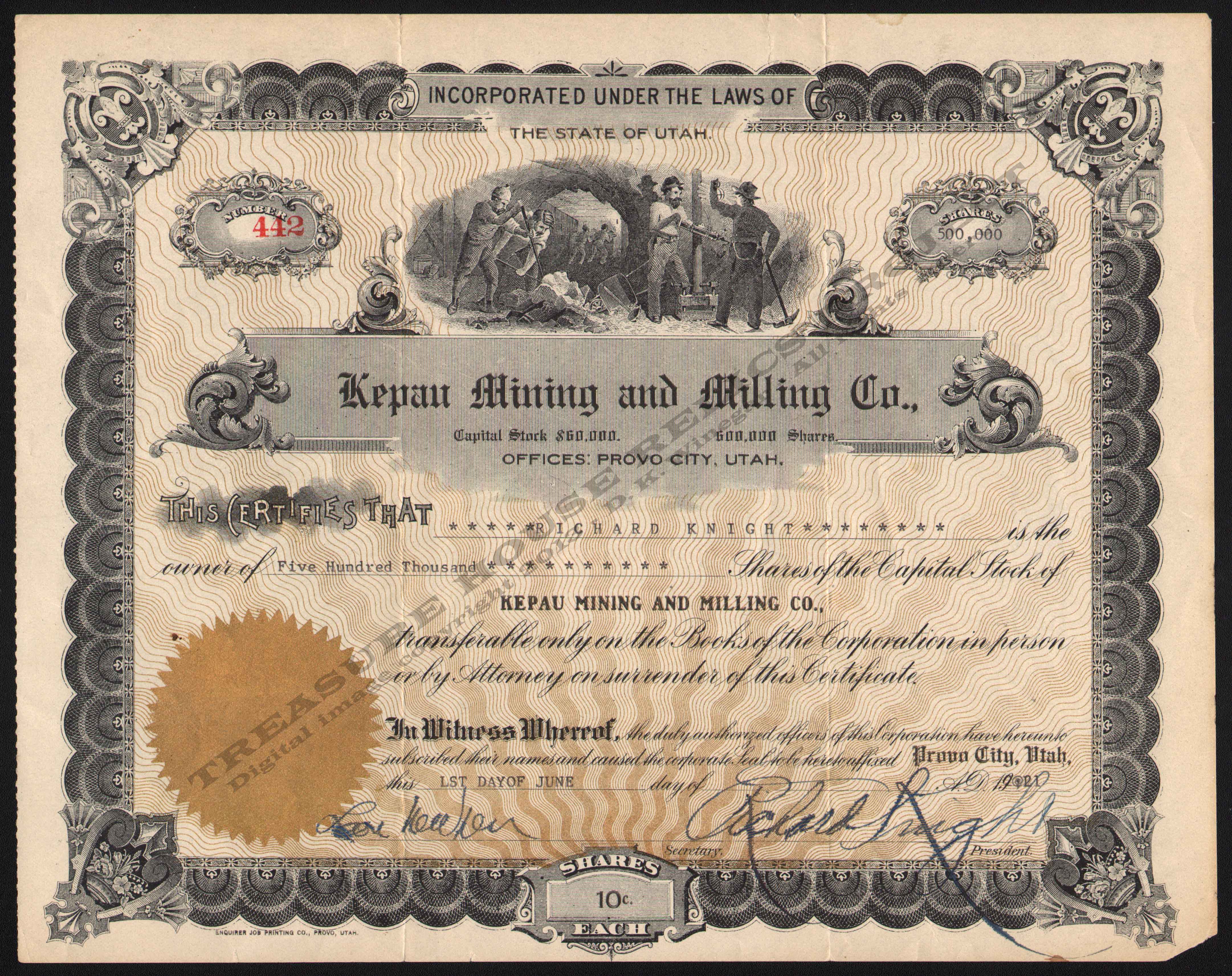 LETTERHEAD/KNIGHT_ROBERTS_MINING_CO_100_1906_PROVO_KIRK_400_CROP_EMBOSS.jpg