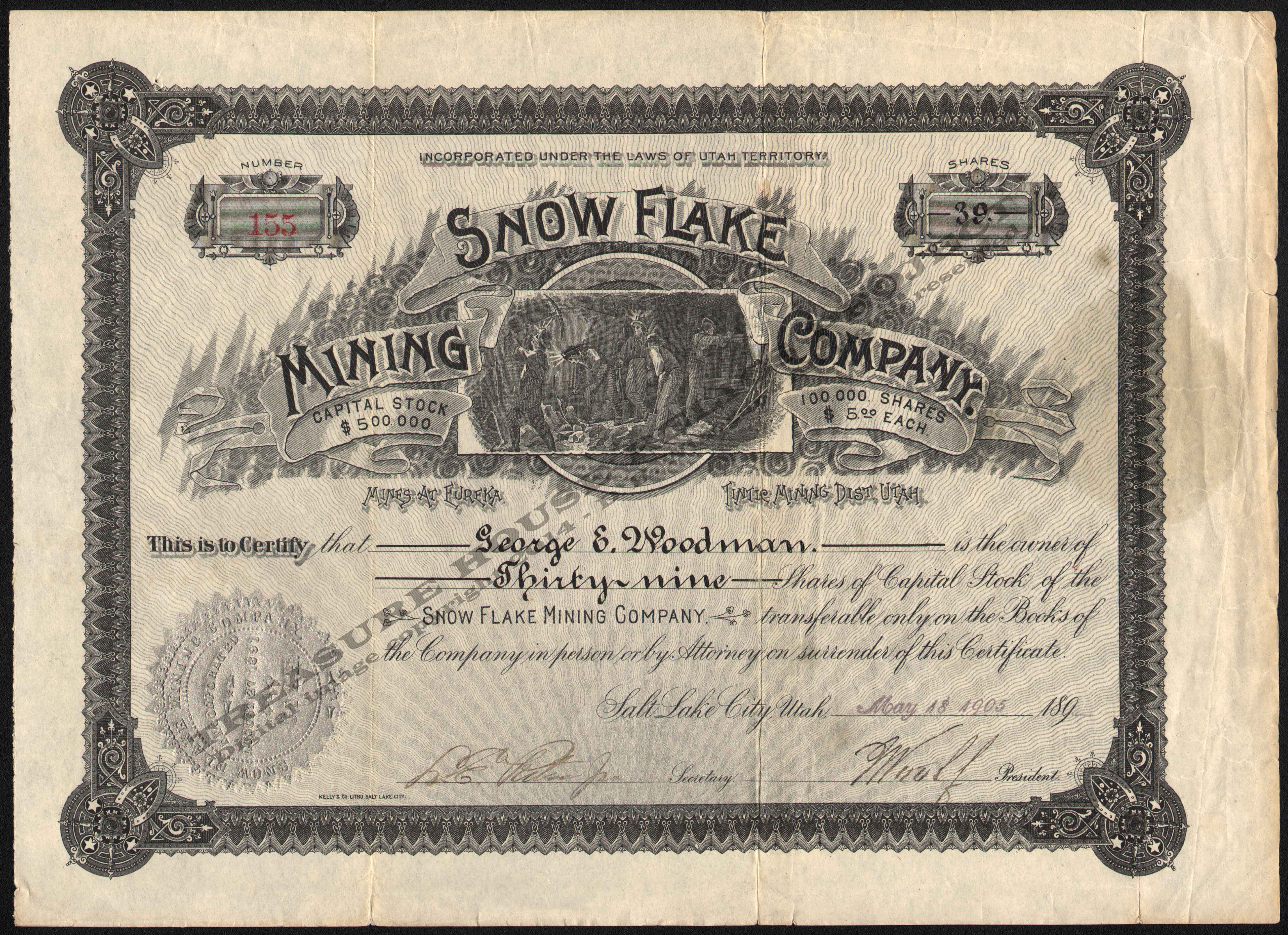 LETTERHEAD/SNOWFLAKE_MINING_COMPANY_155_1905_TINTIC_KIRK_400_CROP_EMBOSS.jpg