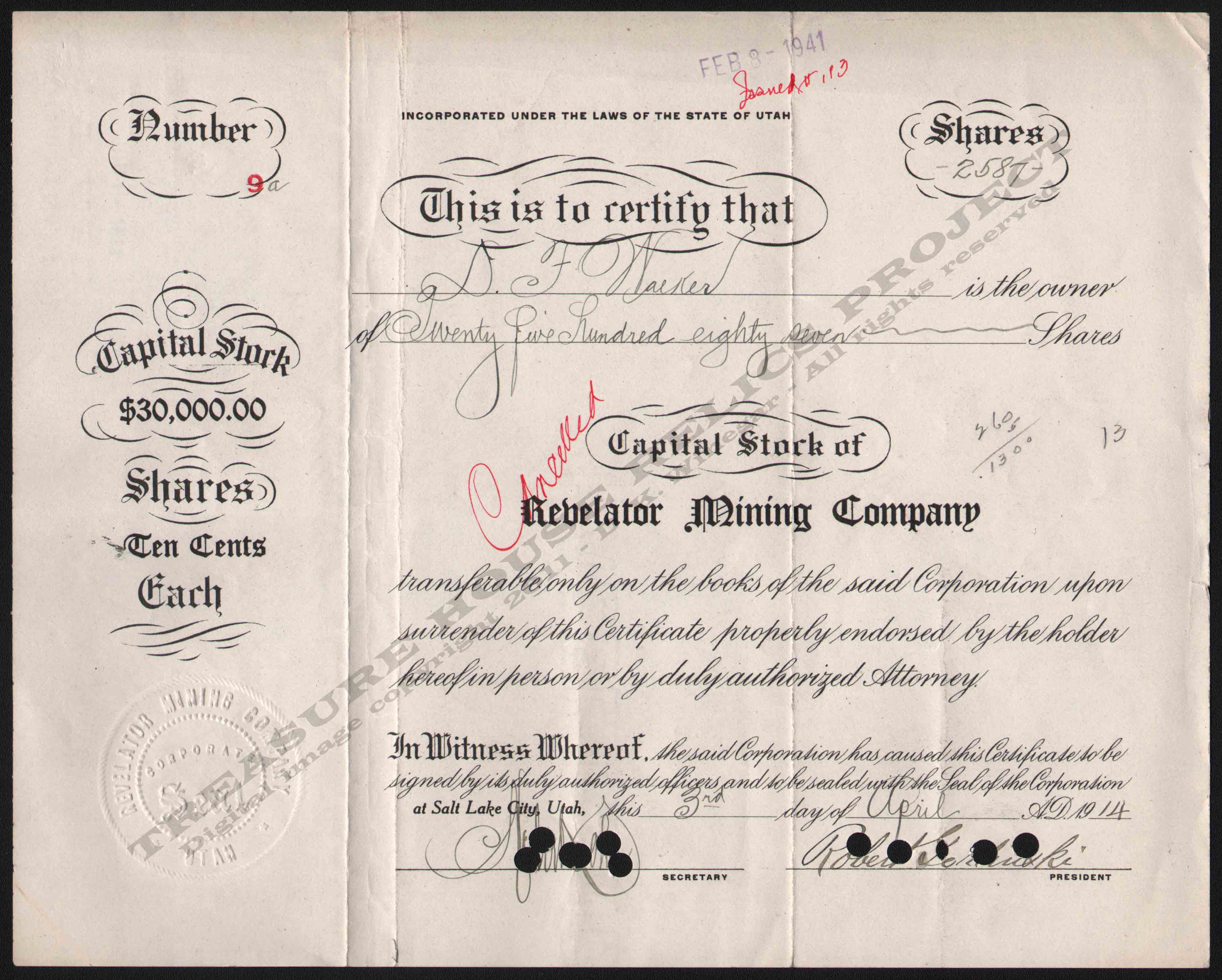 LETTERHEAD/STOCK_REVELATOR_MINING_COMPANY_10_1913_DSW_400_CROP_EMBOSS.jpg