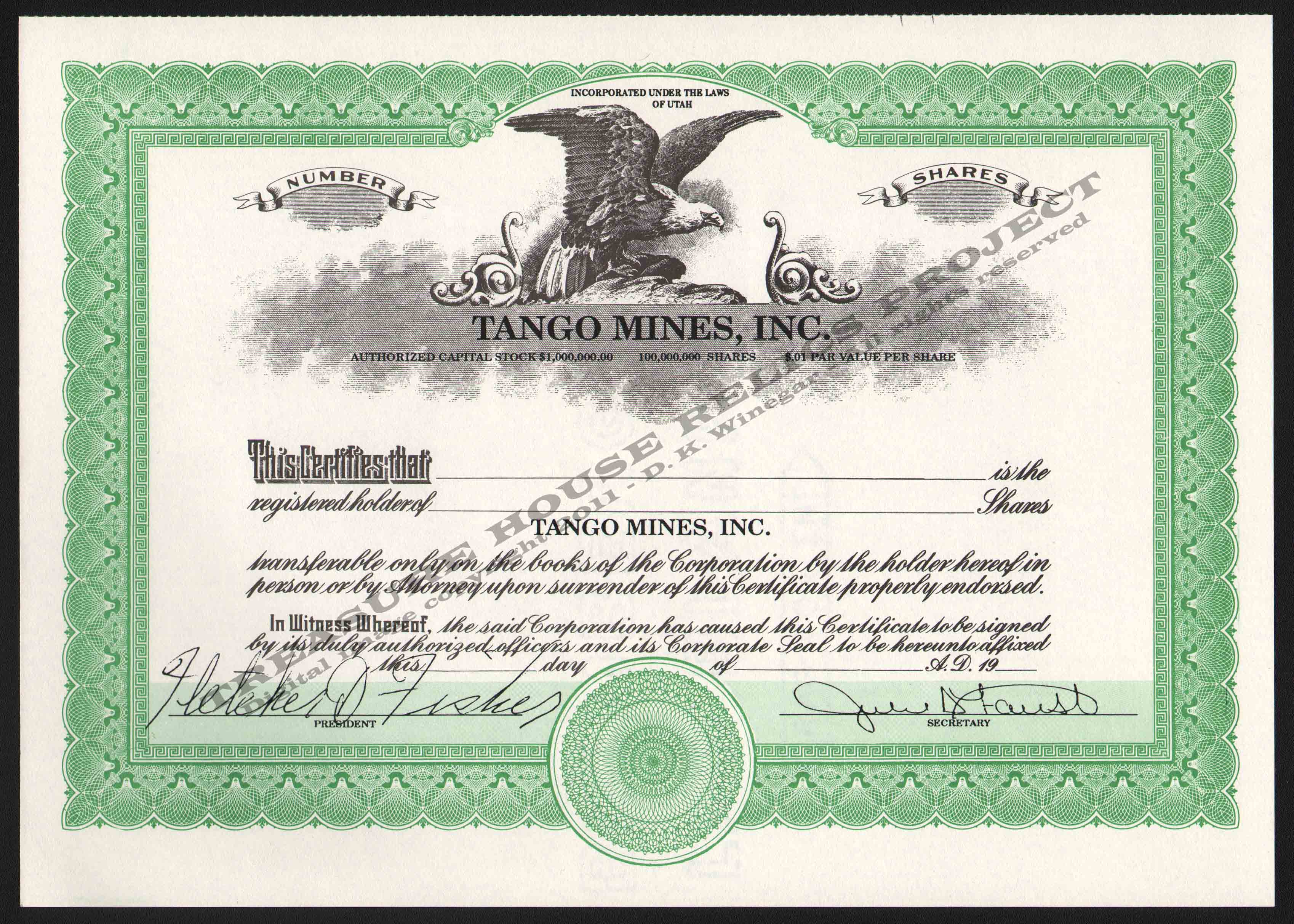 Corporation Stock Certificate Template from www.miningutah.com